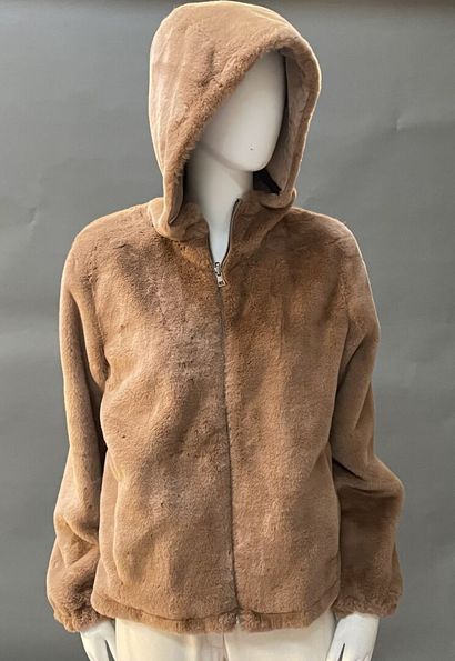 CAROLL
Reversible beige nylon hooded jacket...