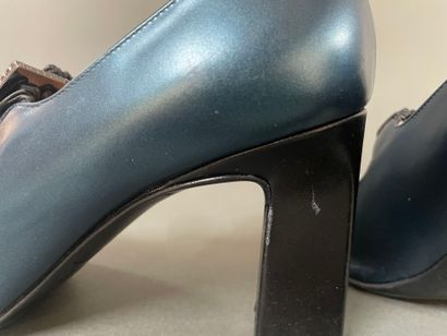 Fratelli ROSSETTI 
Pair of green patent leather...