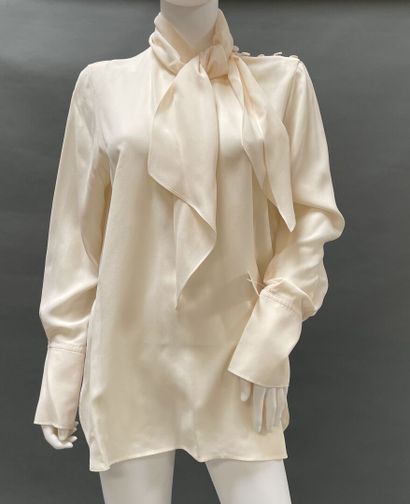 JOSEPH
White silk crepe blouse, side-tie...