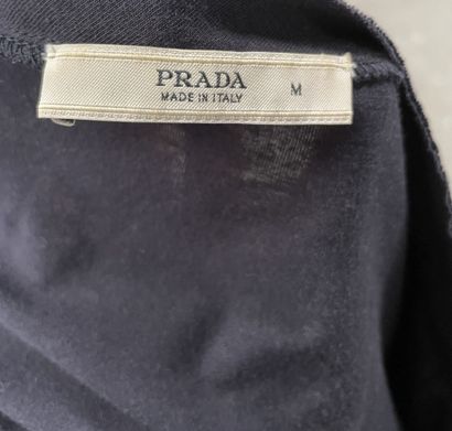 PRADA 
Black cotton top, 3/4-length sleeves,...