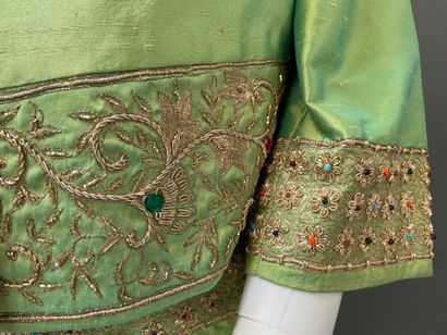 RENATO NUCCI
Green silk ensemble embroidered...