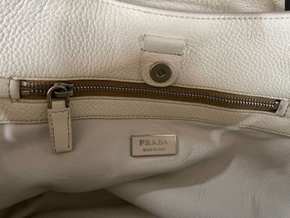 PRADA
40 cm tote bag in beige raffia, white...