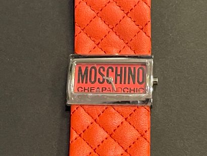 MOSCHINO 
Steel watch with a wide orange...
