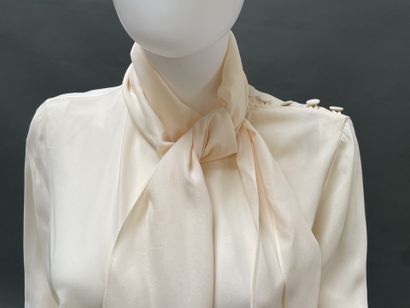 JOSEPH
White silk crepe blouse, side-tie...