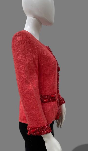 Georges RECH 
Coral-colored lustrous cotton...