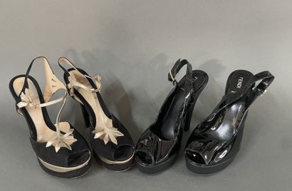 FENDI 
Set of two pairs of pumps: one in...