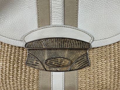 PRADA
40 cm tote bag in beige raffia, white...