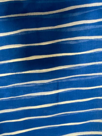 Yves SAINT LAURENT 
Ecru and blue striped...