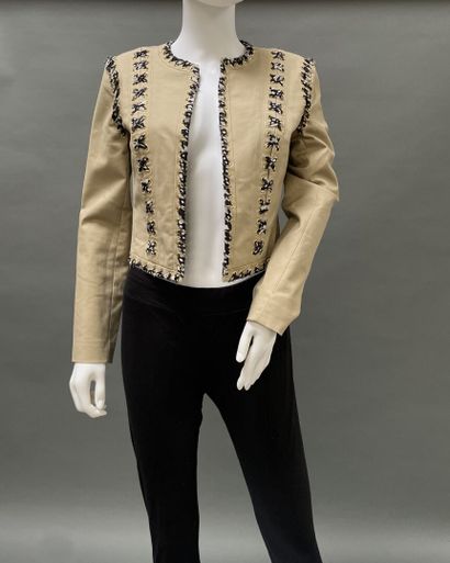 Michael KORS 
Beige cotton jacket trimmed...