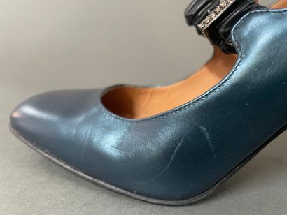 Fratelli ROSSETTI 
Pair of green patent leather...
