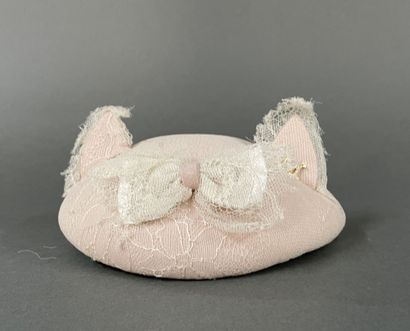 MAISON MICHEL 
Bibi “Yoko” in pink felt covered...