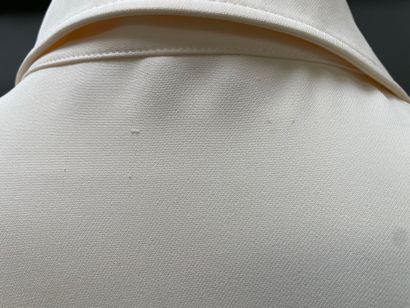 CELINE 
Long white silk crepe blouse, single-breasted,...