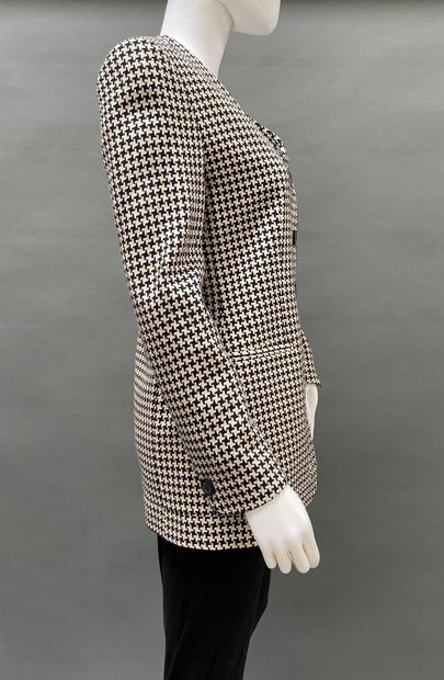 Giorgio ARMANI 
Black and ecru houndstooth...