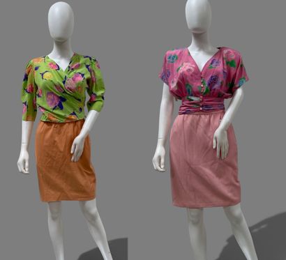 Emmanuel UNGARO 
Set including two silk crepe...
