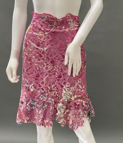 RENATO NUCCI
Pink lace and silk skirt, zipper...