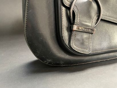 LANCEL

Black leather messenger bag with...