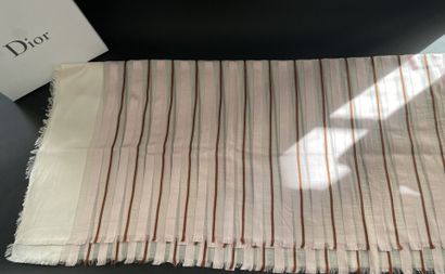 DIOR 
Striped silk and cashmere shawl in...