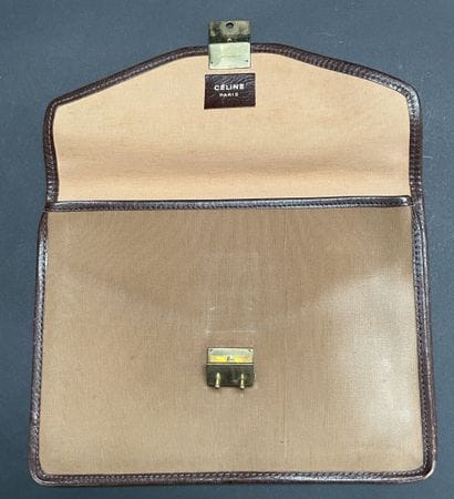 CELINE 
Set of three 25-cm canvas and leather...