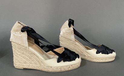 CASTANER 
Set of two pairs of wedge espadrilles:...