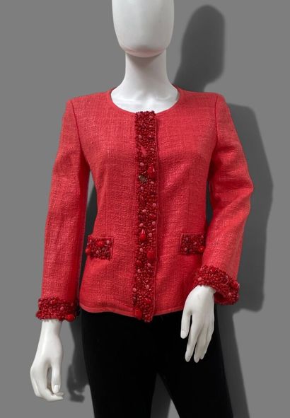 Georges RECH 
Coral-colored lustrous cotton...