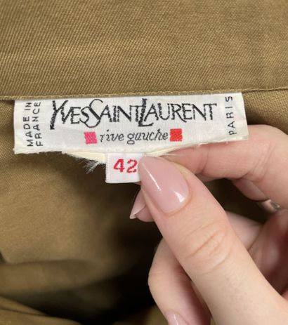 Yves SAINT LAURENT 
Short-sleeved ochre cotton...