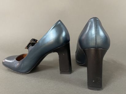 Fratelli ROSSETTI 
Pair of green patent leather...
