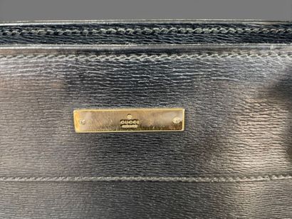GUCCI 
Black Safiano leather tote bag, double...