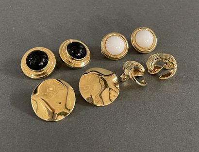 MONET 
Set of 4 pairs of gold-tone metal...