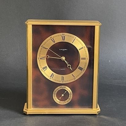 LANCEL
Barometer clock in gold-plated metal...