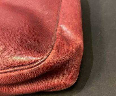 LANCEL 
Burgundy leather briefcase, double...