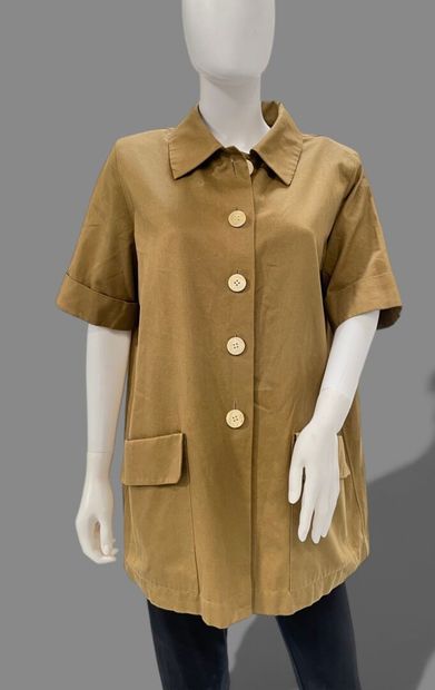 Yves SAINT LAURENT 
Short-sleeved ochre cotton...