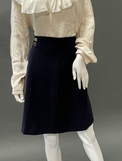 TARA JARMON 
Two navy blue wool skirts
-...