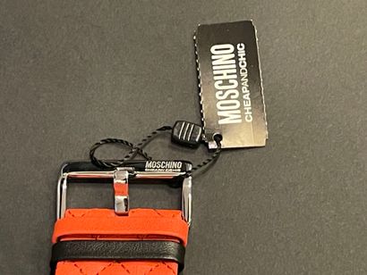 MOSCHINO 
Steel watch with a wide orange...