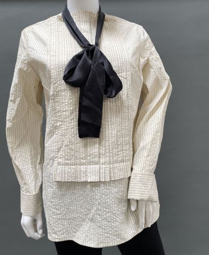 LANVIN Summer 2003 
Ecru and white striped...