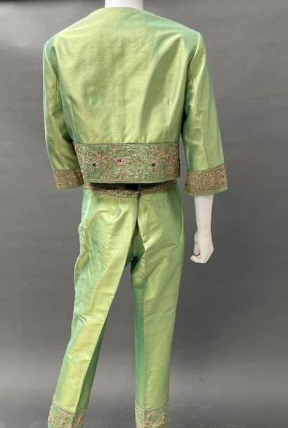 RENATO NUCCI
Green silk ensemble embroidered...