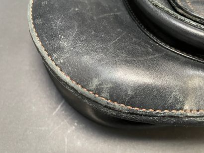 LANCEL

Black leather messenger bag with...