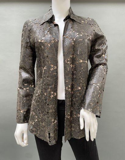 ANONYMOUS 
Laser-cut leather jacket with...