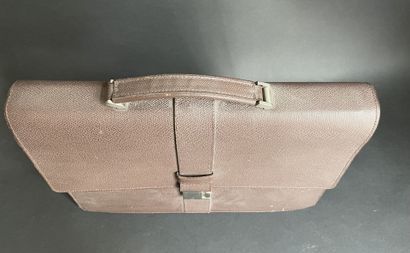 LANCEL
40 cm brown grained leather briefcase,...