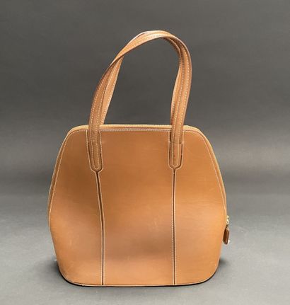 LANCEL
Camel-beige leather bag with ecru...