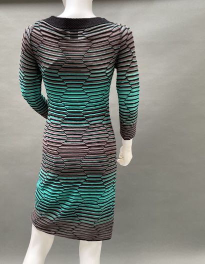 MISSONI 
Turquoise and brown knit dress,...