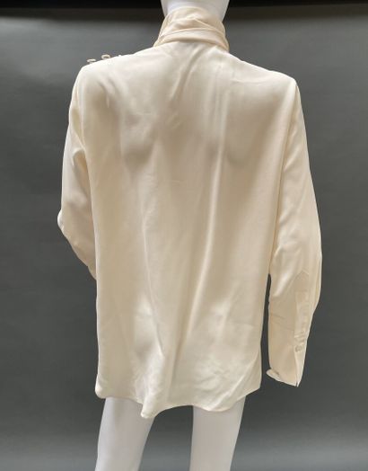 JOSEPH
White silk crepe blouse, side-tie...