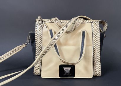 Sonia RYKIEL
Beige and black leather bag...