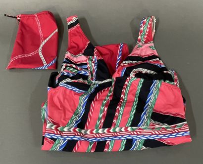 HERMES 
One-piece swimsuit with a rope print...