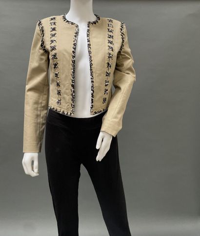 Michael KORS 
Beige cotton jacket trimmed...