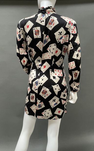 UNGARO
Short black silk satin dress with...