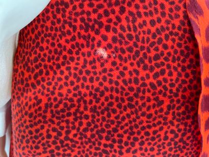 AKRYS
Red asymmetrical skirt with leopard...