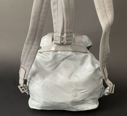 PRADA 
Small blue Re-nylon backpack, two...