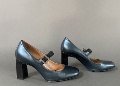 Fratelli ROSSETTI 
Pair of green patent leather...
