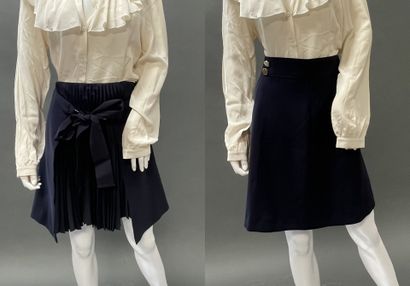 TARA JARMON 
Two navy blue wool skirts
-...
