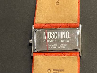MOSCHINO 
Steel watch with a wide orange...